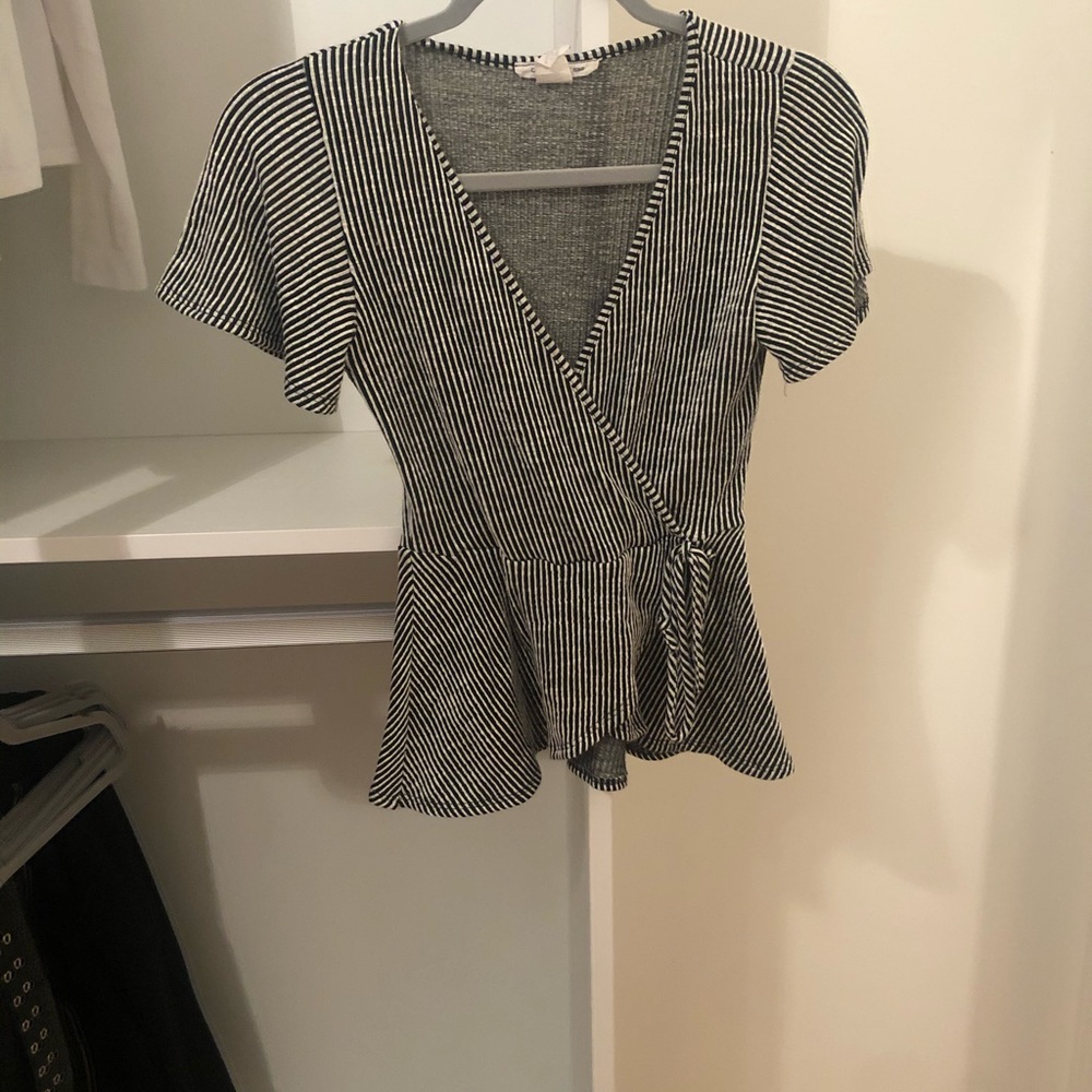 Striped wrap top